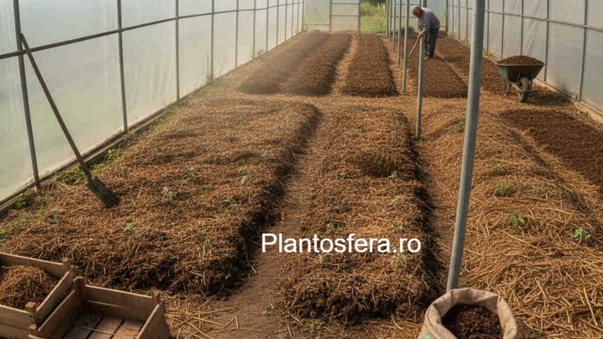 Recoltă bogată de roșii și ardei în solar, obținută prin folosirea corectă a îngrășămintelor organice