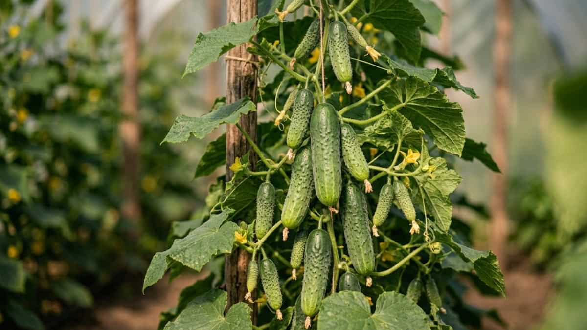 Plan detaliat de grădină care arată separarea corectă între cultura de castraveți și inamicii naturali precum cartofii, salvia sau dovlecii.