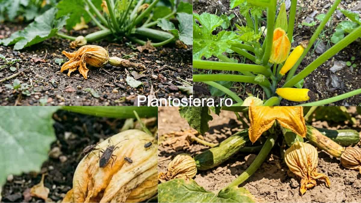 Polenizare manuală la dovlecei folosind o pensulă fină pentru transferul polenului