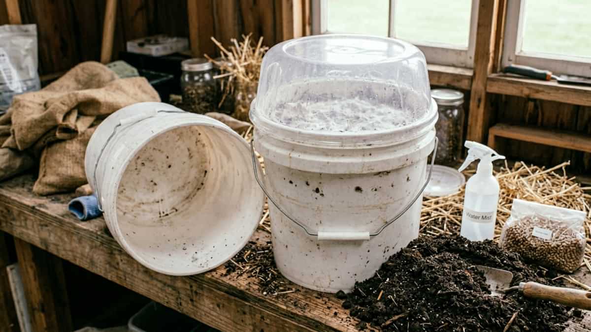 Grup de ciuperci Pleurotus proaspete, cu pălării gri-maronii și textură catifelată, gata de recoltare.